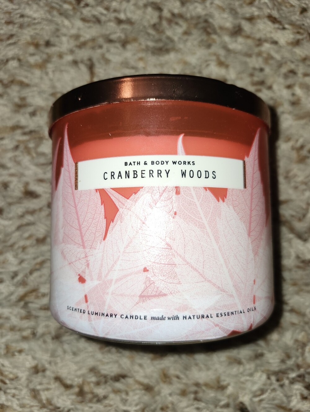 BATH & BODY WORKS CRANBERRY WOODS 3 WICK CANDLE *NBU*